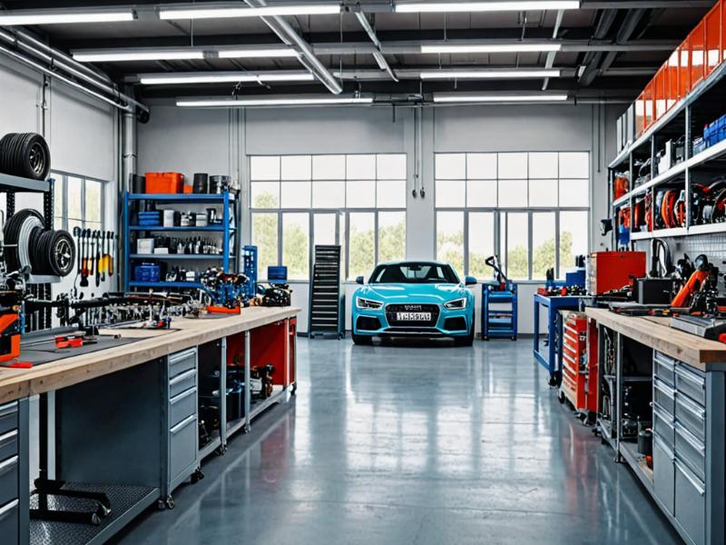 Professional automotive workshop interior